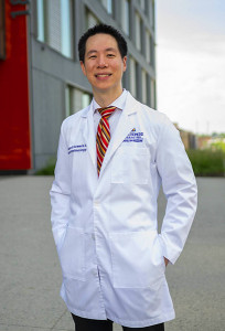 Dr. Edward Kuwera, ophthalmologist at Johns Hopkins Wilmer Eye Institute, specializing in strabismus, standing outdoors