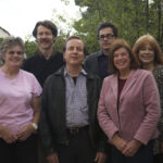 Board of Directors of the John Lautner Foundation: From left to right, Judith Lautner, John English, Christopher Carr, Frank Escher, Karol Lautner Peterson, and Eleanor Schapa