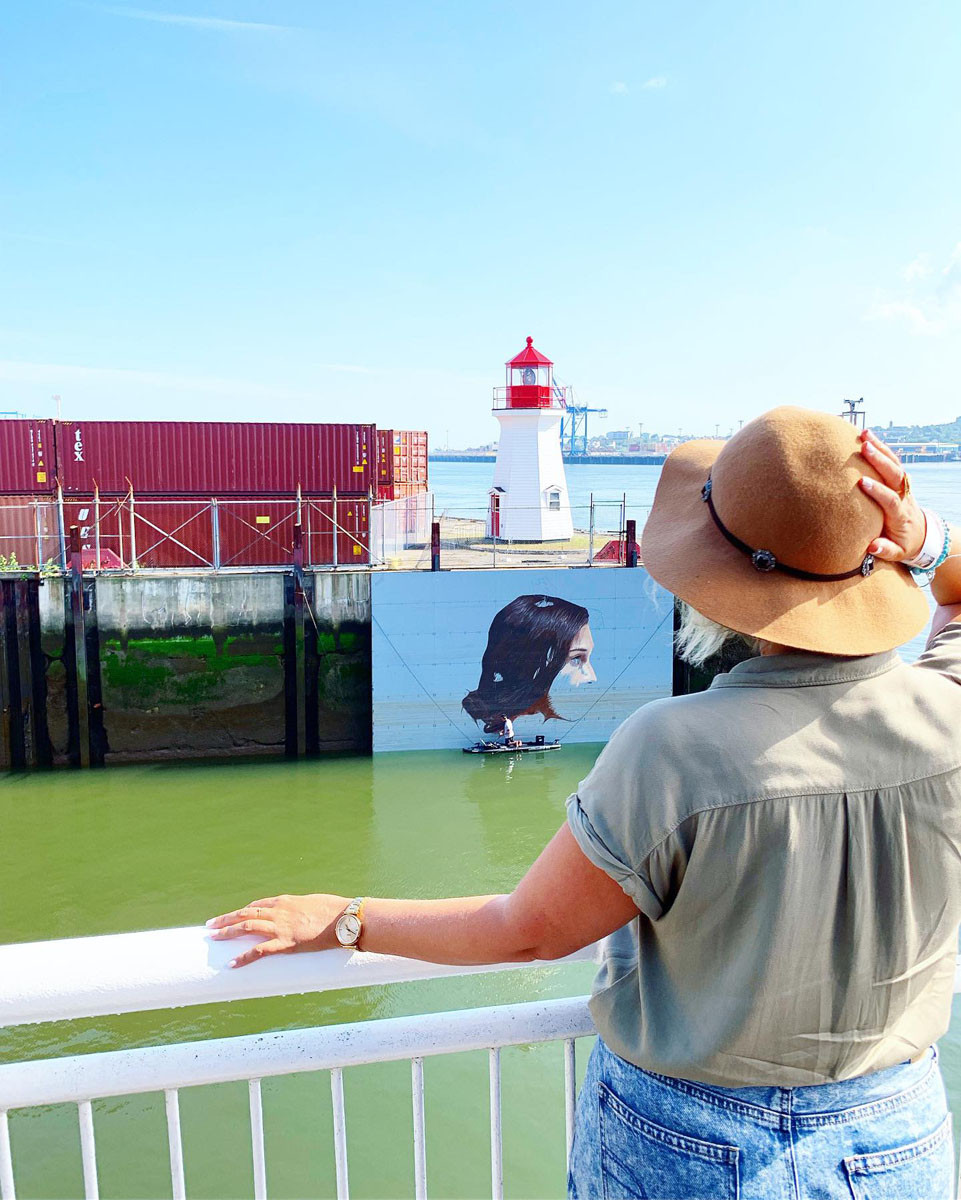 Witness the inspiring ocean-themed art of The Hula Mural in Saint John, New Brunswick.