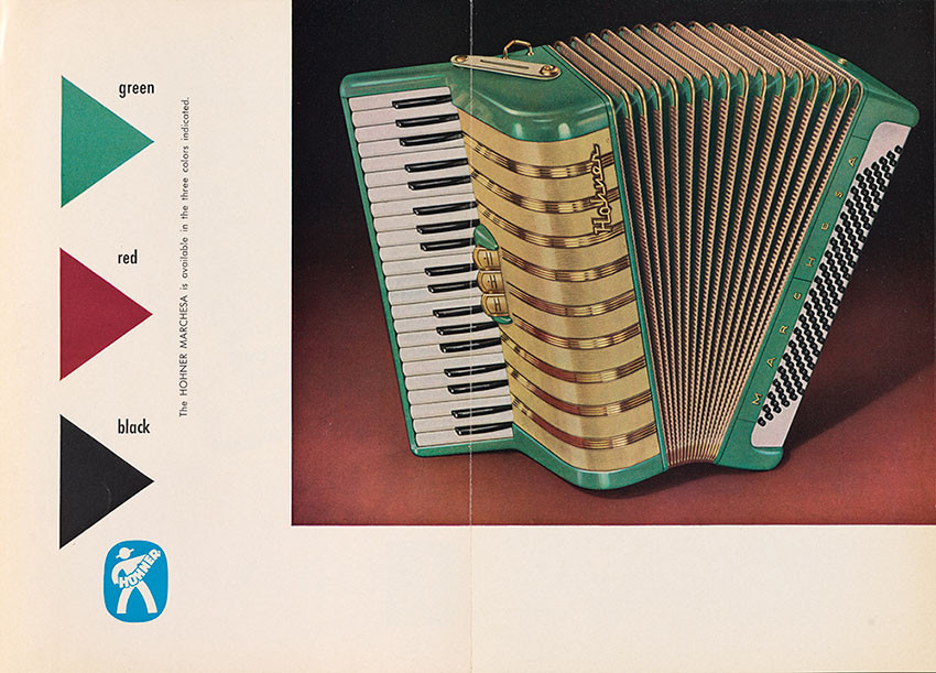 Page from brochure advertisement for the Marchesa accordion.