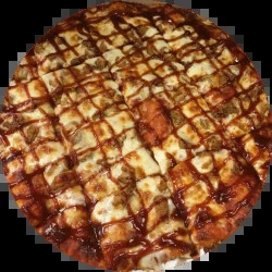 BBQ Chicken Pizza from Big John's Pizza with BBQ sauce, chicken and drizzle