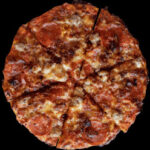 All Meat Pizza at Big John's Pizza, featuring sausage, pepperoni, ham, and bacon toppings