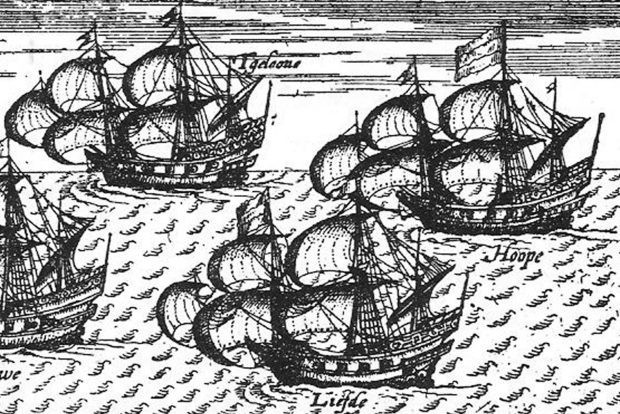 Dutch ships at sea