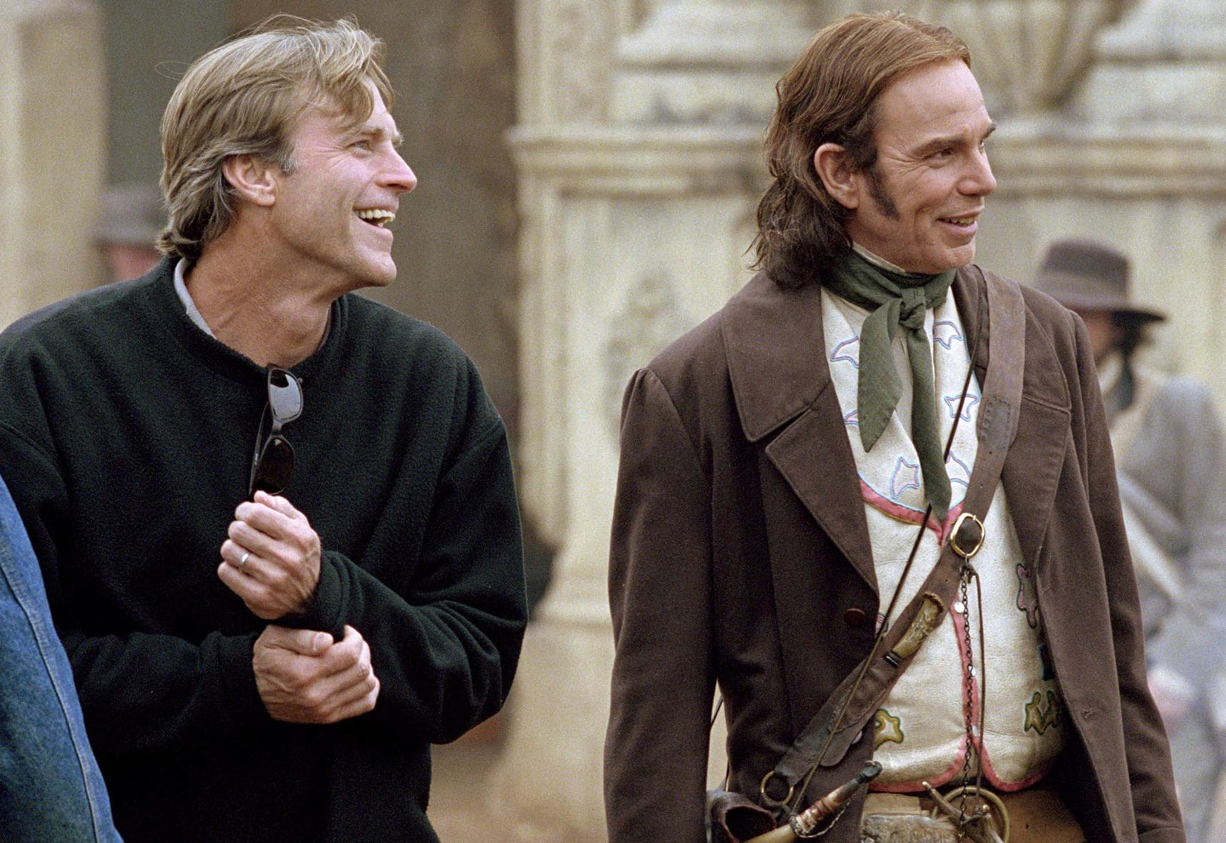 John Lee Hancock and Billy Bob Thornton on the set of *The Alamo*. Source: WB