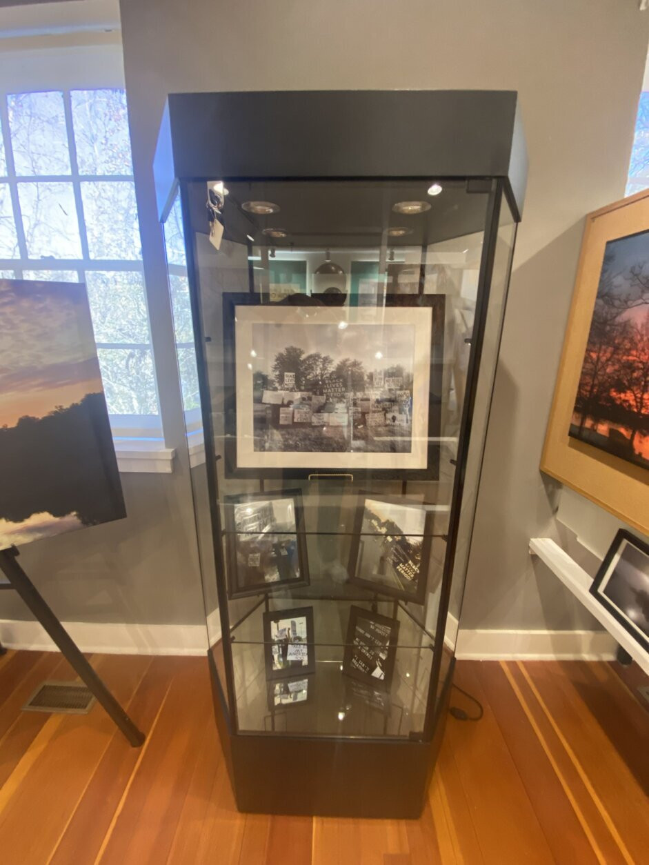 Actress Tracy Camilla Johns at her photography exhibit in Laurel, Maryland, showcasing her artistic versatility