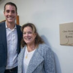 John Isner, professional tennis player, with his mother Karen Isner at UNC Lineberger Cancer Center event