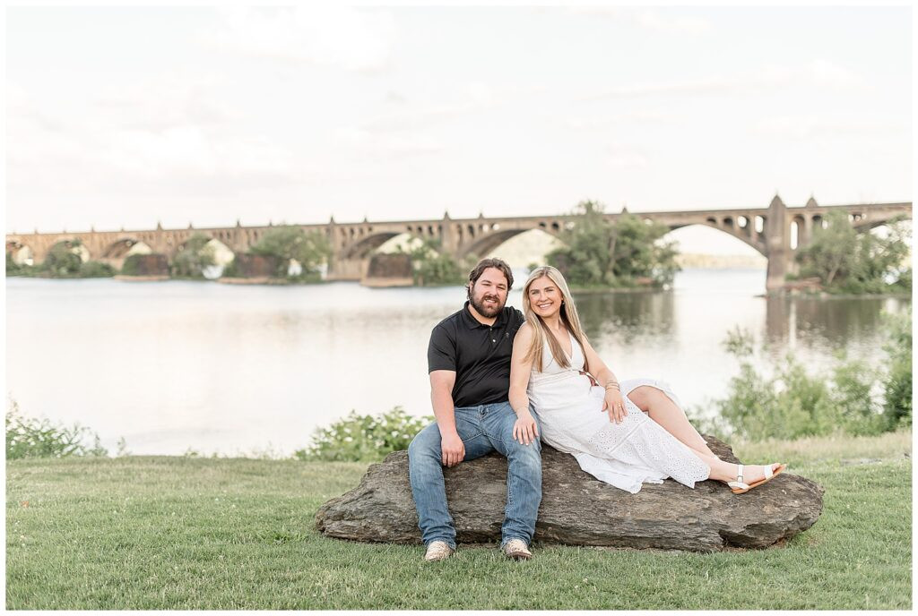 Romantic riverside engagement portraits at John Wright's Restaurant