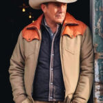 Kevin Costner as John Dutton in Yellowstone, showcasing his signature cotton jacket