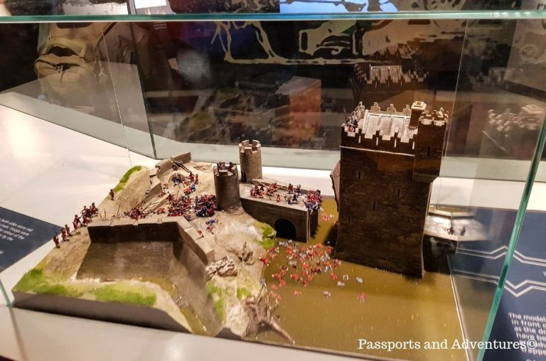 Part of a model display of King Johns Castle, Limerick