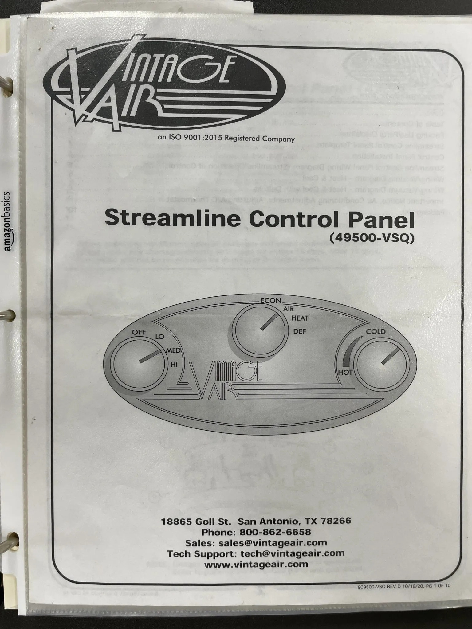 Close up of the hidden HVAC controls in the Lamborghini Diablo replica