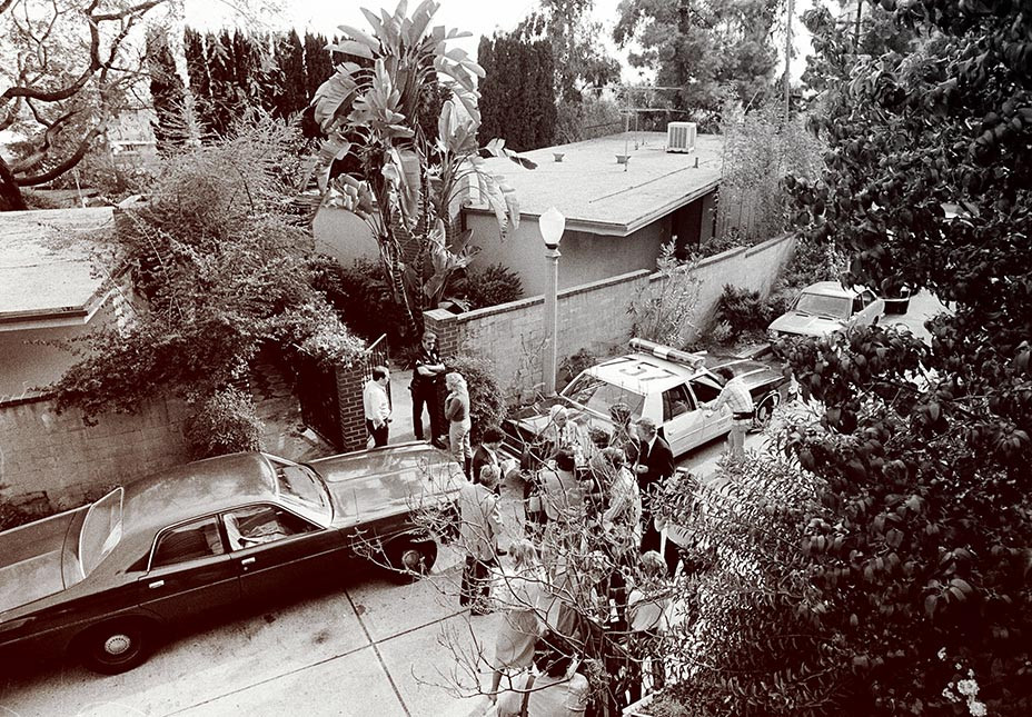 Police outside Chateau Marmont after John Belushi's death