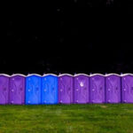 Row of porta potties in New Jersey