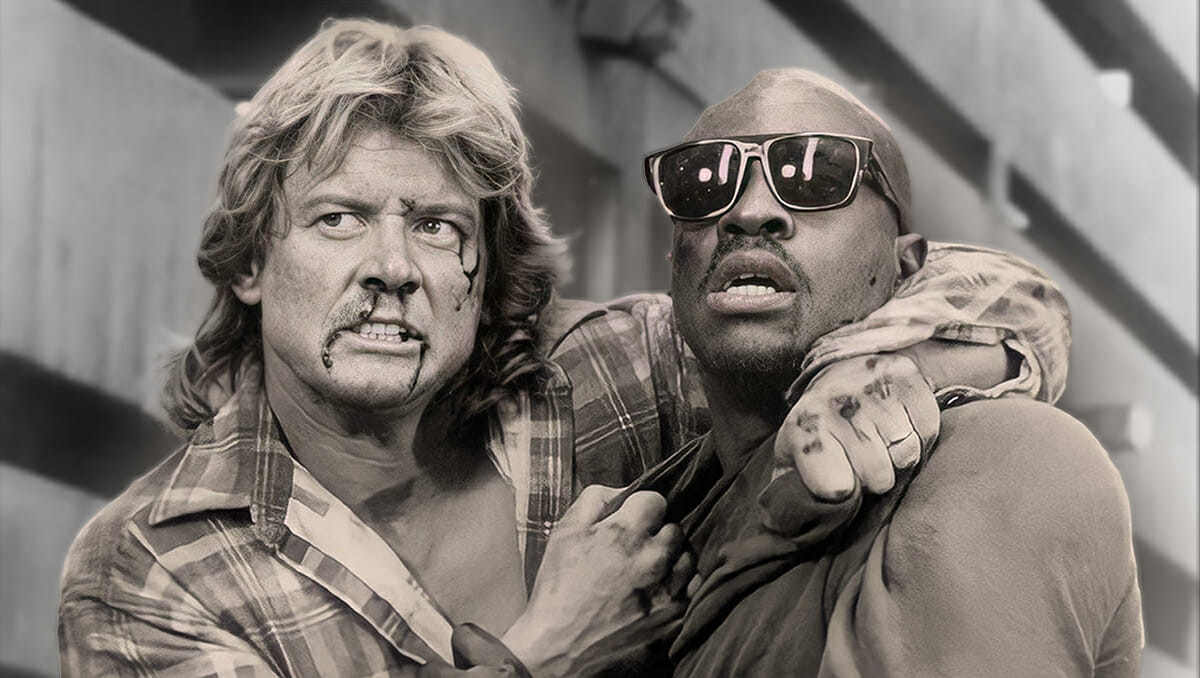 Roddy Piper and Keith David in the movie “They Live”