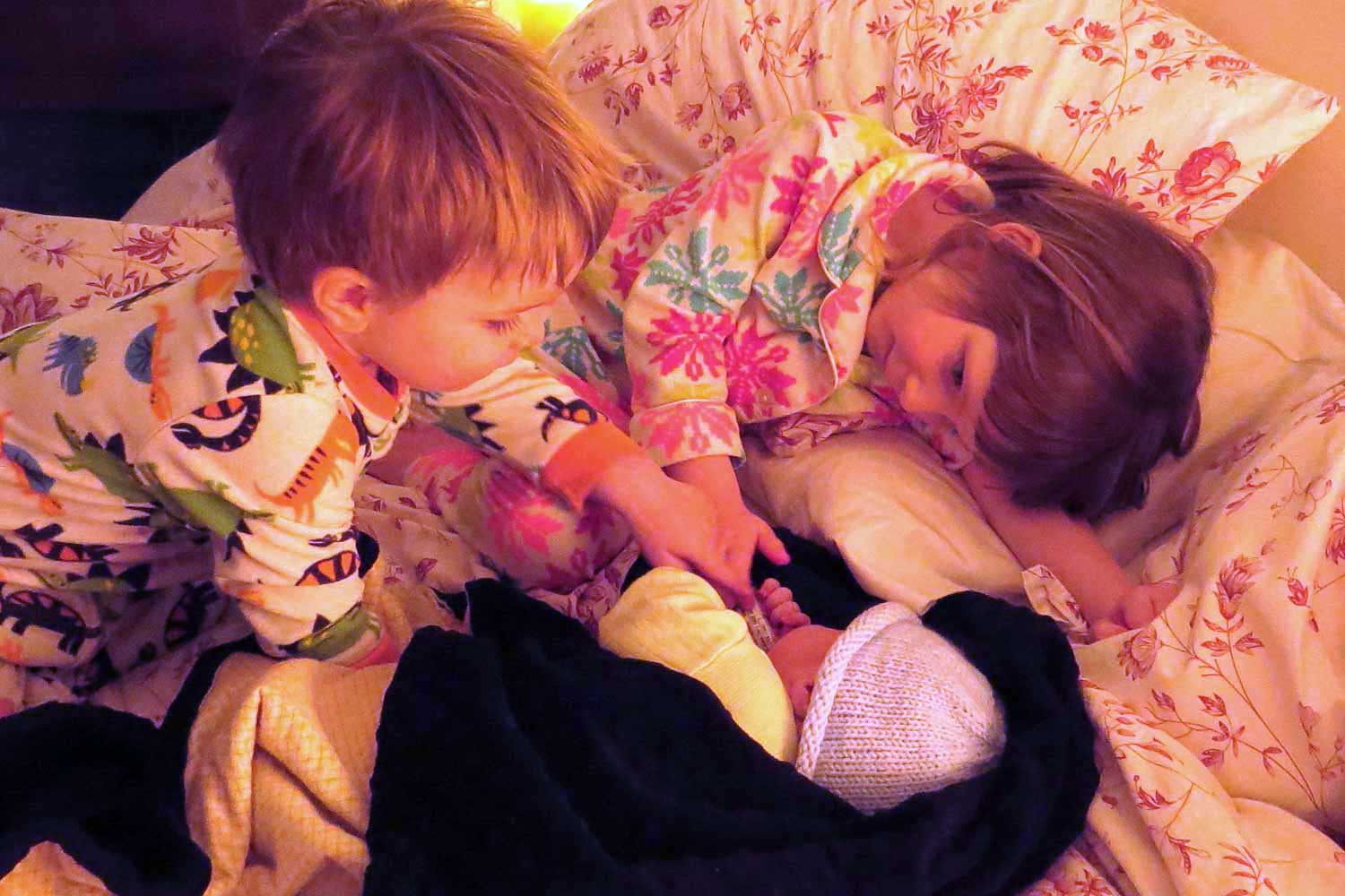 Emma with a brother, representing the importance of family