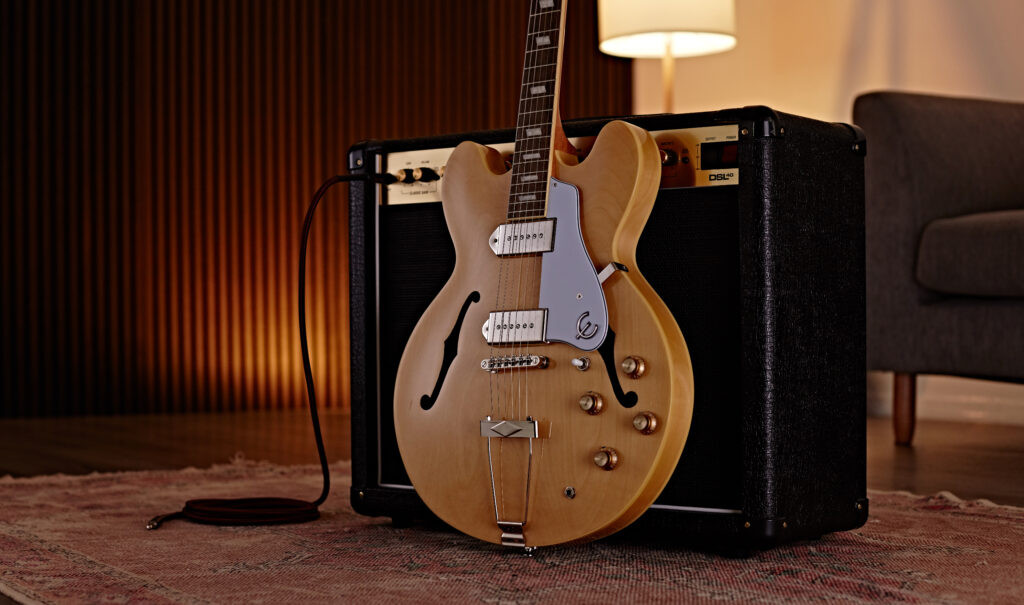 John Lennon with his Epiphone Casino