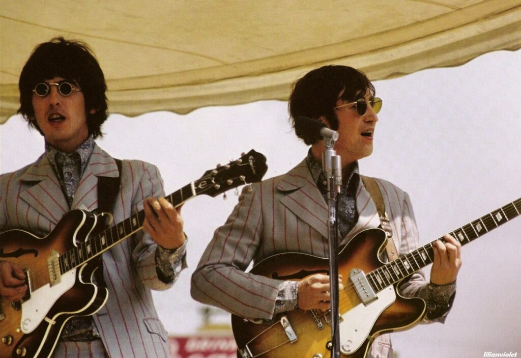 Paul McCartney playing his Epiphone Casino