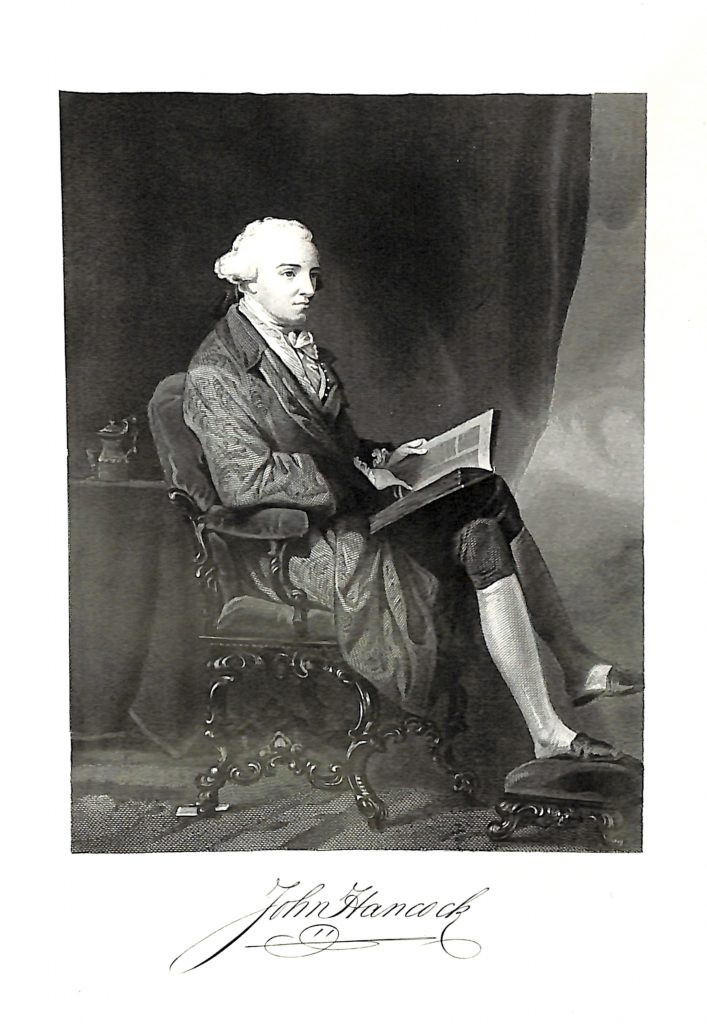 John Hancock by Alonzo Chapel, showcasing his distinctive signature and leadership during the American Revolution.
