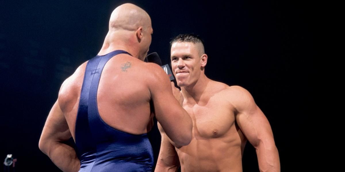 John Cena makes his WWE debut against Kurt Angle
