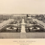 Historical image of the Welsh Fountain, looking south, showcasing its original design and surroundings